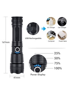 Rechargeable Flashlight 10000 Lumens Brightest Powerful Led Flashlight, Super Bright Waterproof Flashlight with 26650 Battery, Zoomable, 5 Light Modes, for Emergencies - pzsku/Z3A345A5C294F1FC733F6Z/45/_/1661163412/038bf0ae-5881-438a-98c4-ceec78dfa9ca