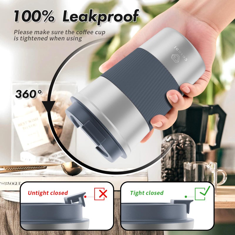CS COSDDI 12 oz Stainless Steel Vacuum Insulated Tumbler - Coffee Travel Mug Spill Proof with Lid - Coffee Cups for Keep Hot/Ice Coffee Tea and Beer - Image 4