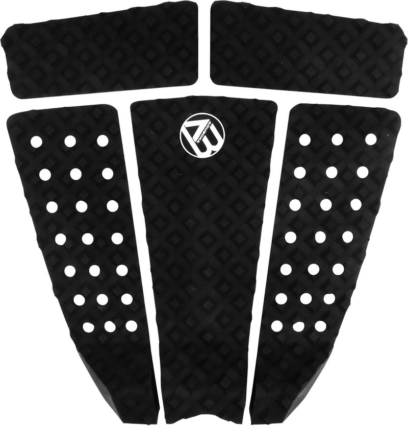 AQUBONA Store 5 Piece EVA Surfboard Deck Traction Pads for Stomp Skimboards, Surf Boards, Funboard, Fish Board/Aqua Blue Gray Black - Image 1