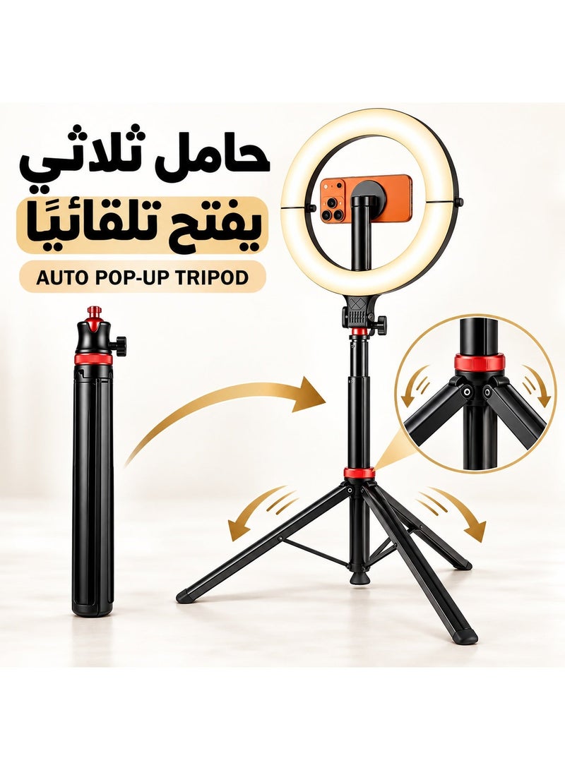 Highdas 10-Inch Foldable Magnetic Ring Light with Pop-Up Tripod for MagSafe iPhones, 5000mAh Rechargeable, 3000K-6500K, for Video, Photography, Live Stream, TikTok, YouTube - Image 2