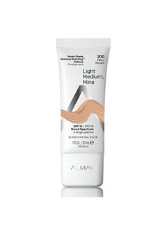 Almay Skintone Matching Foundation Smart Shade Face Makeup Hypoallergenic Oil Free Fragrance Free Dermatologist Tested With Spf 15 Light Medium Mine 1 Oz  - Image 1