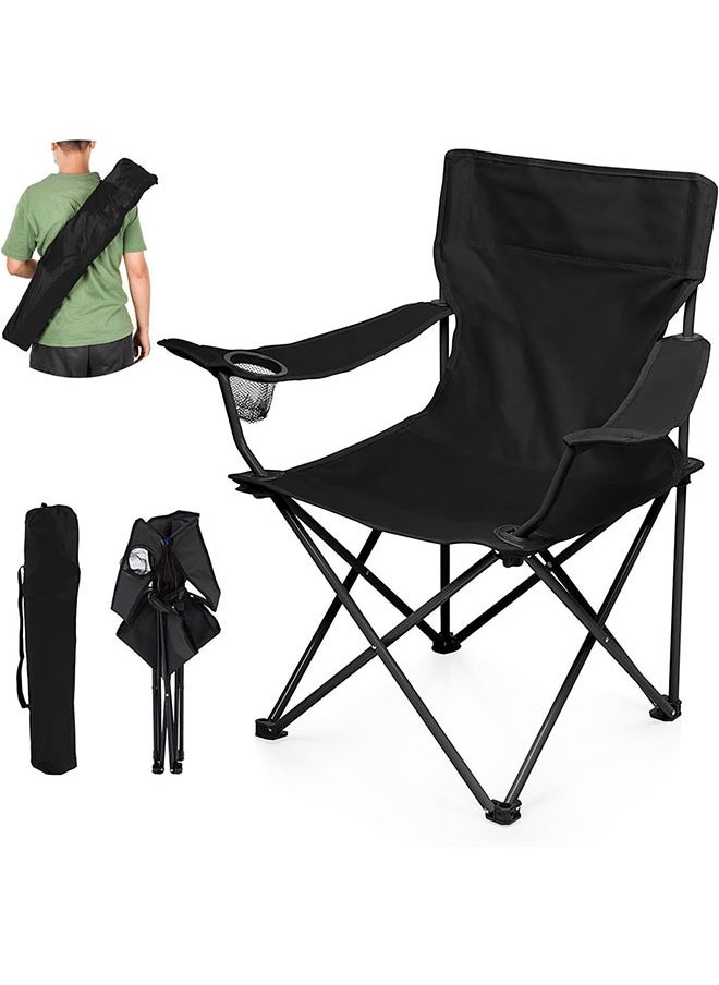 Arabest - Portable Camping Chairs Enjoy the Outdoors with a Versatile Folding Chair, Sports Chair, Outdoor Chair & Lawn Chair, Black - Image 1