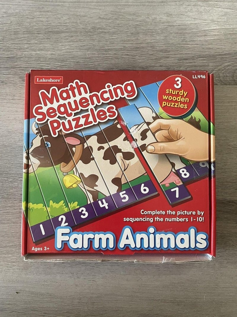 Lakeshore Math Sequencing Puzzles - Farm Animals - Image 1