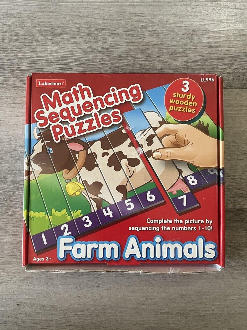 Lakeshore Math Sequencing Puzzles - Farm Animals - Image 2
