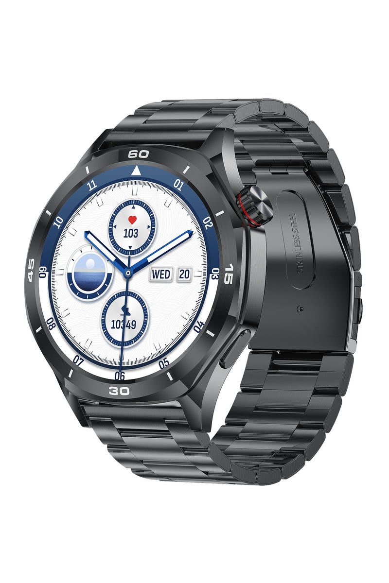 RollsTimi  Men's Smart Watch, 1.52" HD Screen, Sports Mode, Health Monitoring Smartwatch, IP67 Waterproof Smart Business Watch, RT-i129 Steel Strip Black - Image 1