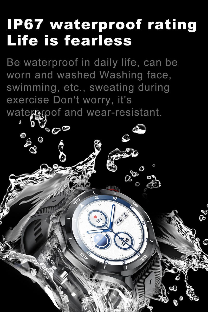 RollsTimi  Men's Smart Watch, 1.52" HD Screen, Sports Mode, Health Monitoring Smartwatch, IP67 Waterproof Smart Business Watch, RT-i129 Steel Strip Black - Image 4