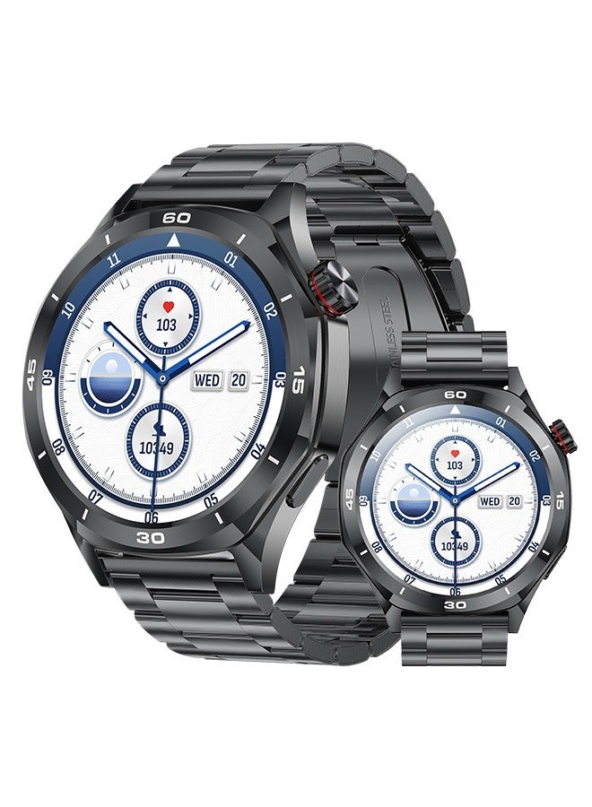 RollsTimi  Men's Smart Watch, 1.52" HD Screen, Sports Mode, Health Monitoring Smartwatch, IP67 Waterproof Smart Business Watch, RT-i129 Steel Strip Black - Image 1