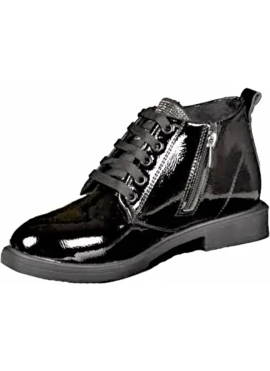 Bags Shoes Pierre Cardin PC-52145 Women's Stoned Wrinkled Patent Leather Boots