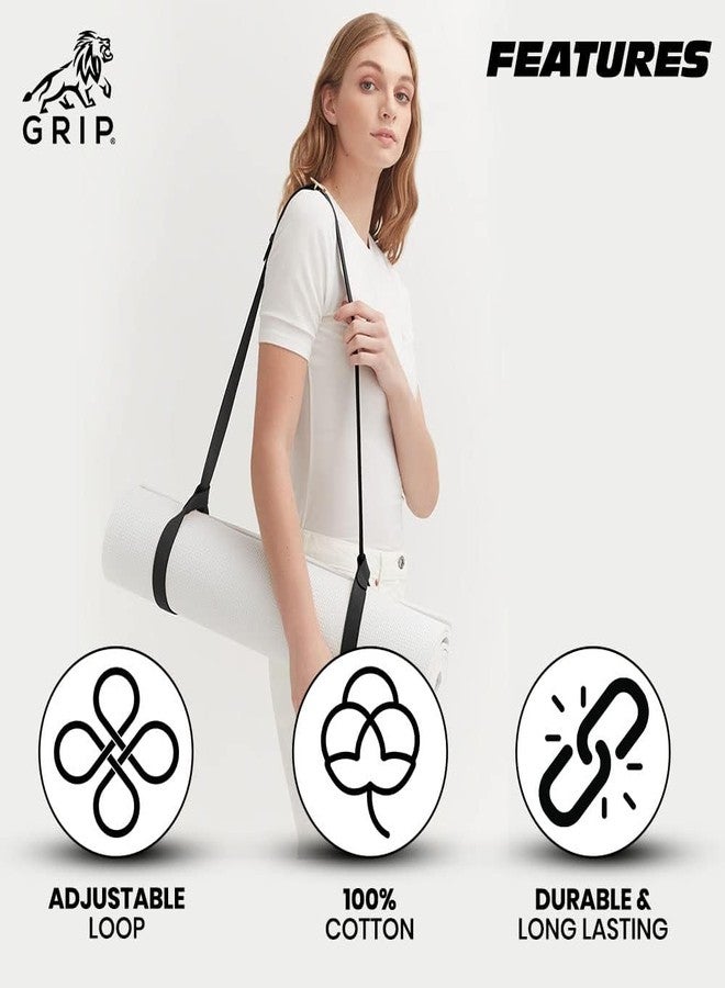 Grip® Yoga Mat Strap | Mat Belt | Cotton Carry Sling | Yoga Mat Holder | Adjustable | Eco-friendly | Cotton Carrying Strap to Carry Yoga Bag Comfortably on Shoulder - Image 4