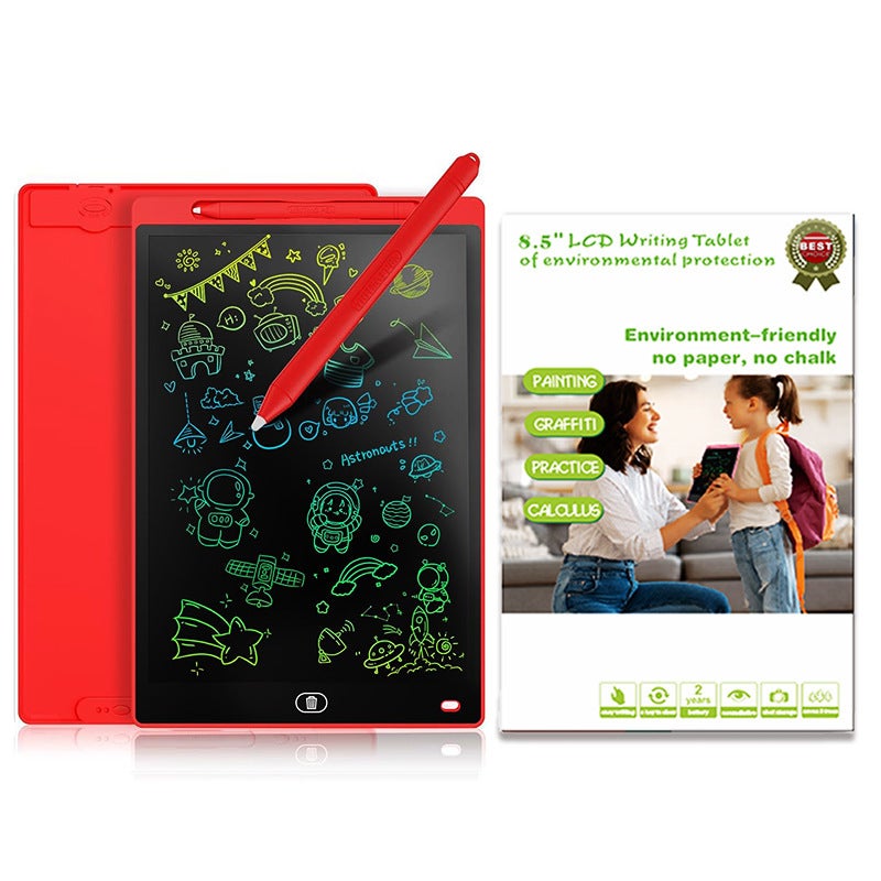 لوحة كتابة LCD مقاس 8.5 بوصة للأطفال – لوحة رسم قابلة لإعادة الاستخدام مزودة بخاصية المسح بلمسة واحدة، هدية تعليمية تراعي صحة العين للأولاد والبنات - Image 1