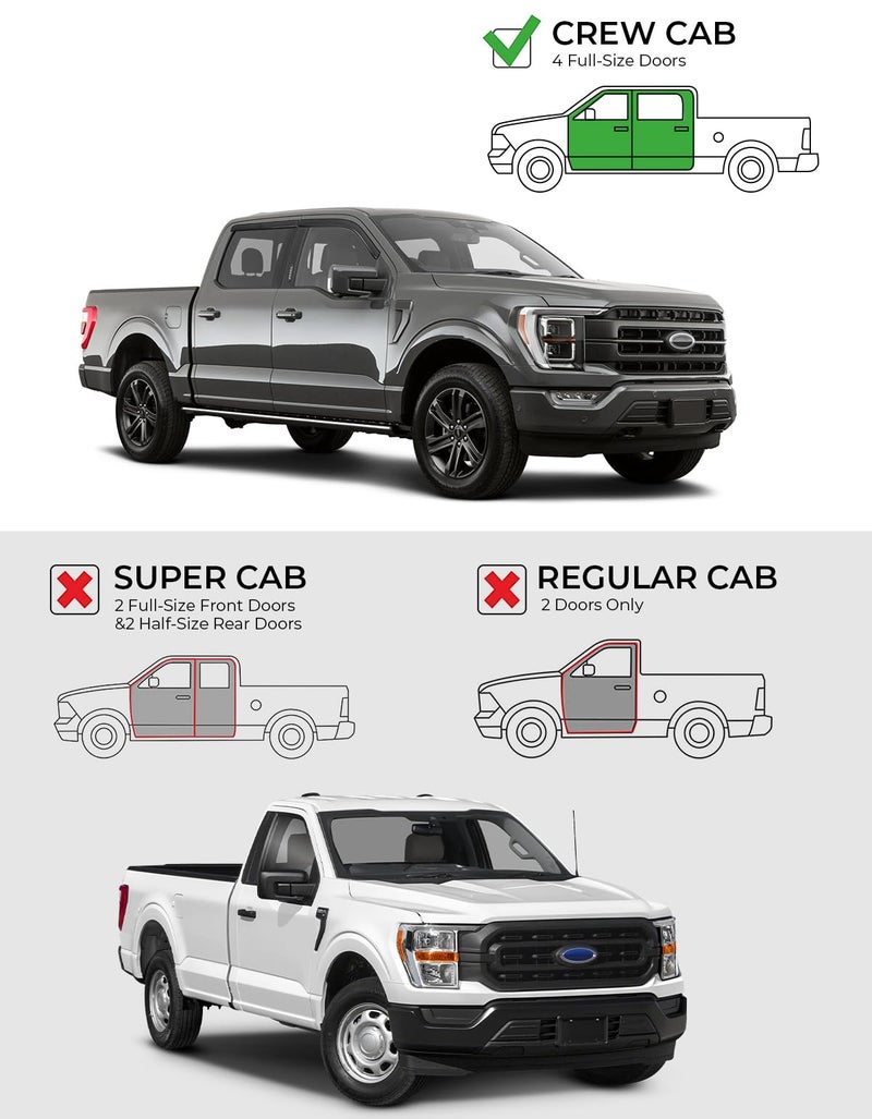JOYTUTUS Low Profile Vent Visor Compatible with 2015-2026 Ford F150, 2017-2026 F-150 Raptor Crew Cab, Outside Mount Car Window Rain Guards Deflectors, Vent Shades Accessories - Image 3