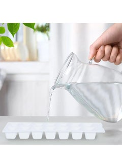Comet Comet Plastic Ice Cube Tray Set of 3 | 14 Cavity Per Ice Cube Tray|Plastic| Make Different Flavoured Ice Cubes for Chilled Drinks| (4, White, Medium)  - Image 3