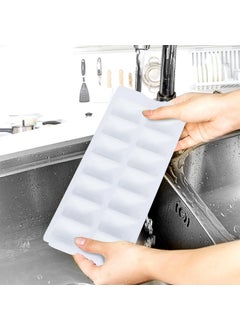 Comet Comet Plastic Ice Cube Tray Set of 3 | 14 Cavity Per Ice Cube Tray|Plastic| Make Different Flavoured Ice Cubes for Chilled Drinks| (4, White, Medium)  - Image 4