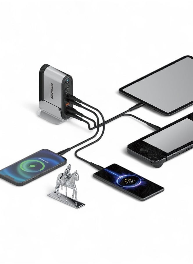 MOOGMAX Moogmax 8-Port Charger with Type-C and USB Ports, Type-C Charging Cable, Original Galaxy Charger, Charging Station, Type-C Charger, iPhone Charger, Samsung Charger.  - Image 1