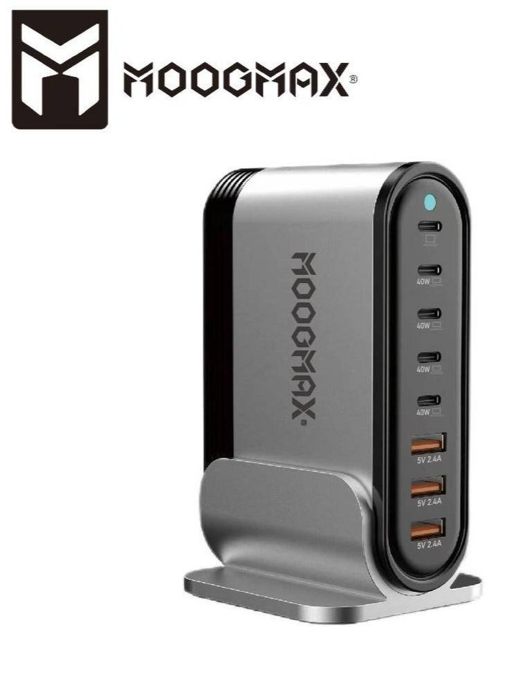 MOOGMAX Moogmax 8-Port Charger with Type-C and USB Ports, Type-C Charging Cable, Original Galaxy Charger, Charging Station, Type-C Charger, iPhone Charger, Samsung Charger.  - Image 3
