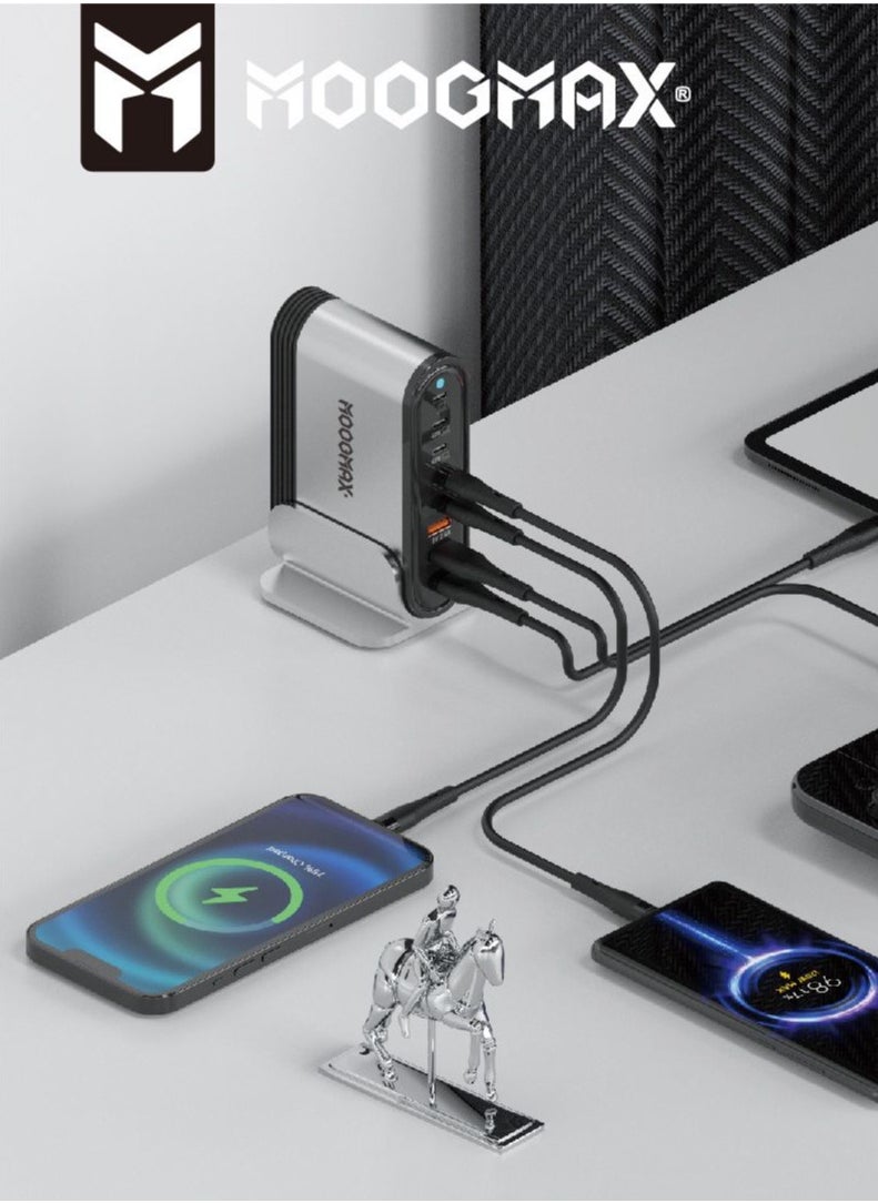 MOOGMAX Moogmax 8-Port Charger with Type-C and USB Ports, Type-C Charging Cable, Original Galaxy Charger, Charging Station, Type-C Charger, iPhone Charger, Samsung Charger.  - Image 4