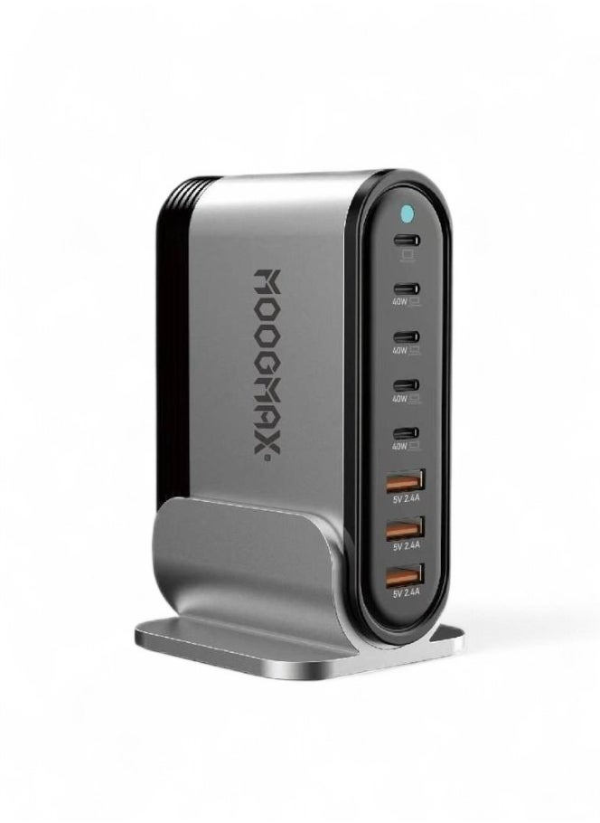 MOOGMAX Moogmax 8-Port Charger with Type-C and USB Ports, Type-C Charging Cable, Original Galaxy Charger, Charging Station, Type-C Charger, iPhone Charger, Samsung Charger.  - Image 5