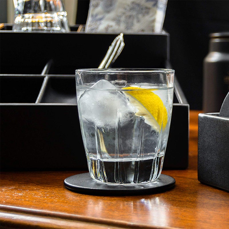 داكاسو Dacasso Black Leatherette 4 Set Coaster Set - Image 3