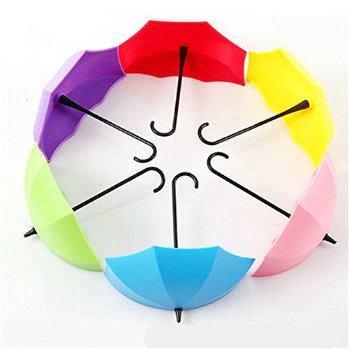 ascension set of 4 Colorful Decorative Umbrella Drop Style Clothes Key Hat Robe Hall Wall Hanger Hook for Bathroom Kitchen Door Shelves Hanger Hooks 4 pieces - Image 4