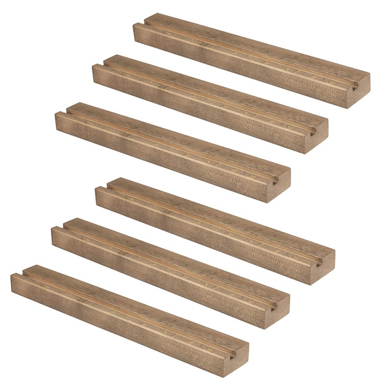 Ilyapa Wood Vinyl Record Shelf Wall Mount 6 Pack  Barnwood Record Album Holder Display Your LP