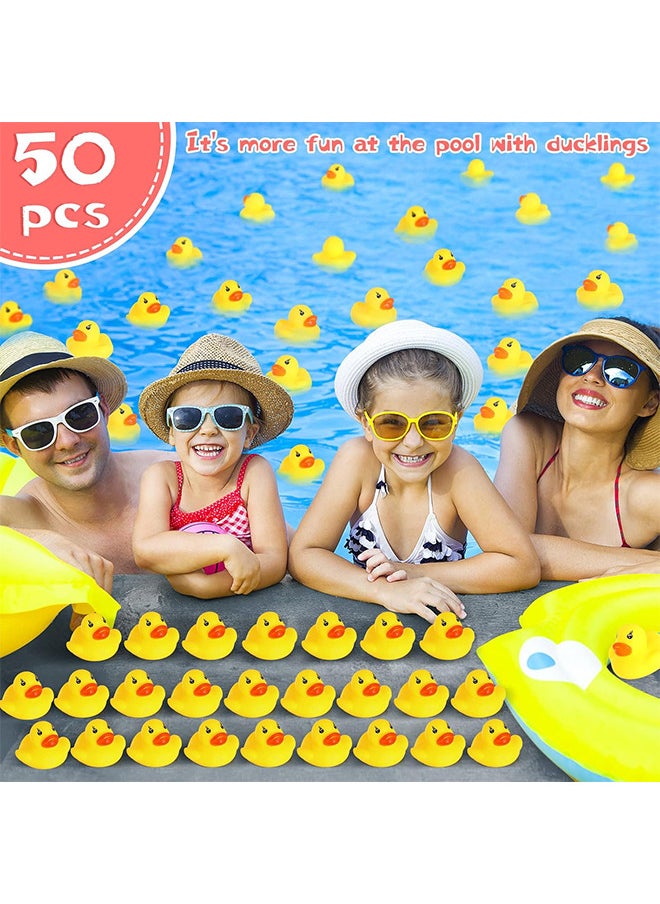 ديبند مصغرة بطة مطاطية 50 طفل حوض الاستحمام بطة عيد ميلاد الحزب زينة الطفل دش للأطفال للاحتفال بهجة الأطفال  - Image 3