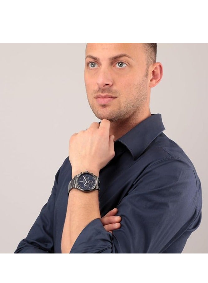 مازيراتي كومبيتيزيوني كوليكشن ساعة رجالية ستانلس ستيل رمادي مع سوار من الستانلس ستيل - Image 4