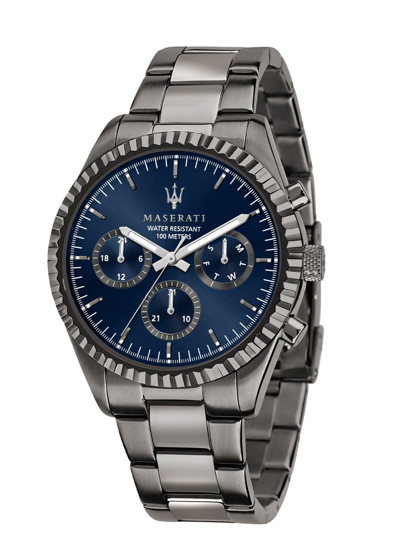 مازيراتي كومبيتيزيوني كوليكشن ساعة رجالية ستانلس ستيل رمادي مع سوار من الستانلس ستيل - Image 1