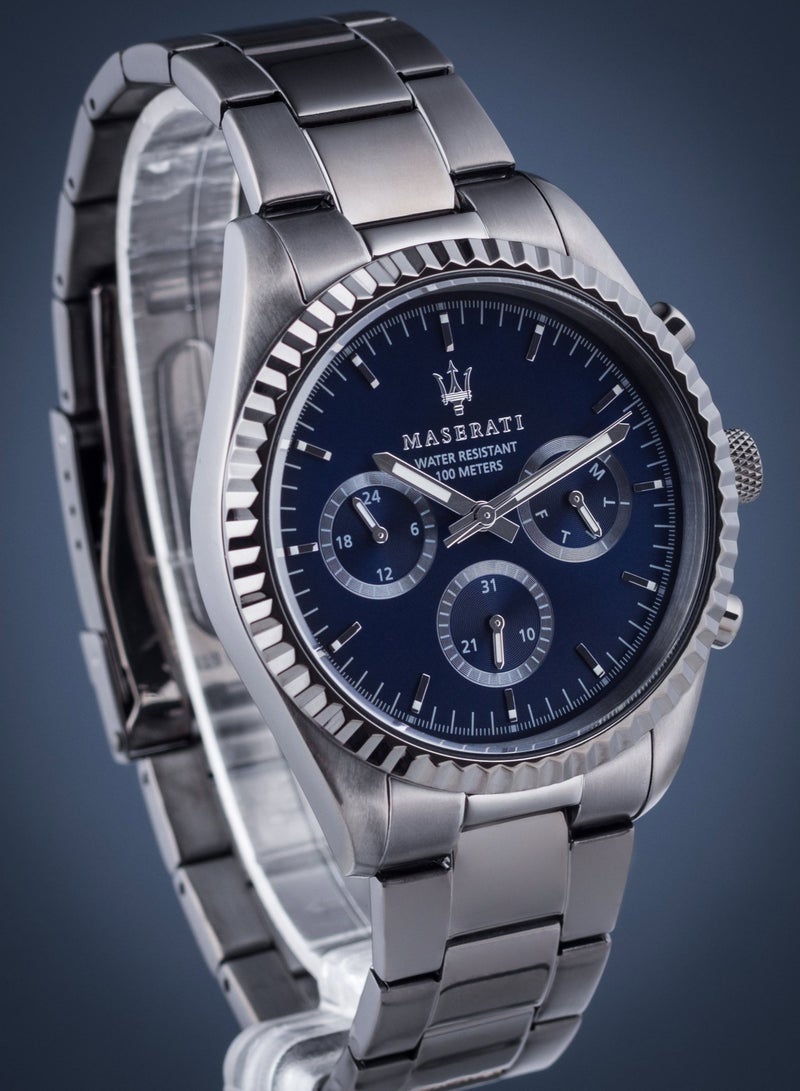 مازيراتي كومبيتيزيوني كوليكشن ساعة رجالية ستانلس ستيل رمادي مع سوار من الستانلس ستيل - Image 2