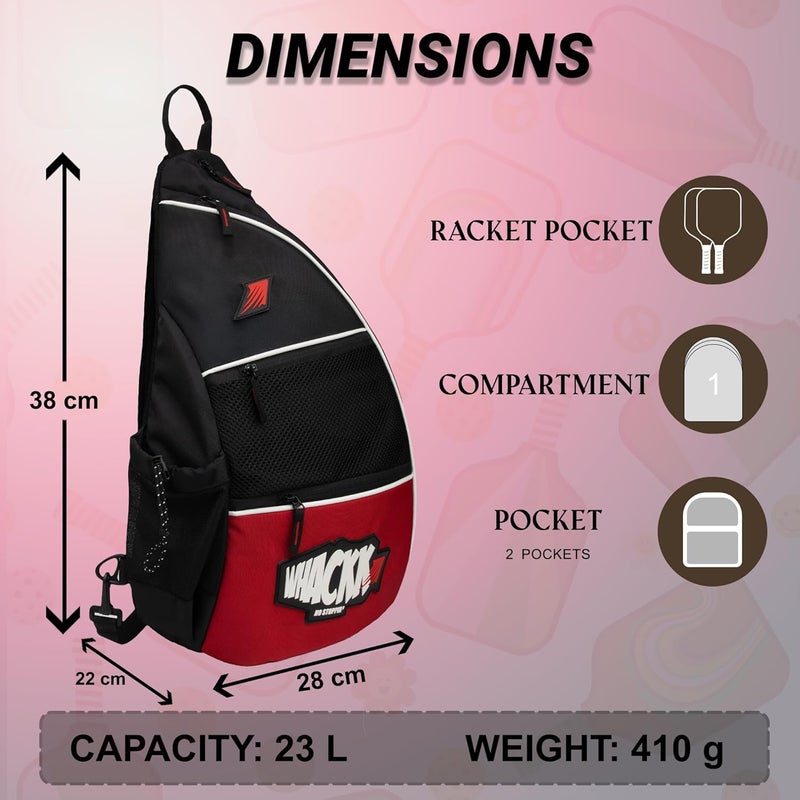 WHACKK Stance Red 23L Pickleball/Table Tennis TT Bag - Image 2