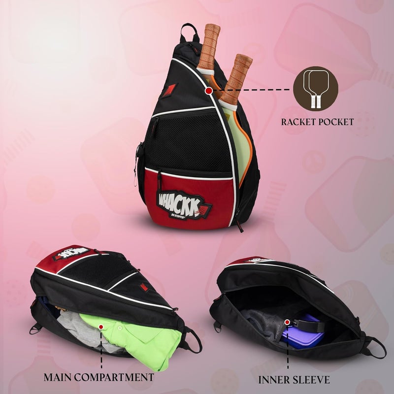 WHACKK Stance Red 23L Pickleball/Table Tennis TT Bag - Image 4