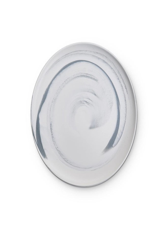 Stone lain Brighton Porcelain Plates, 4 Count, Marbled White and Grey - Image 3