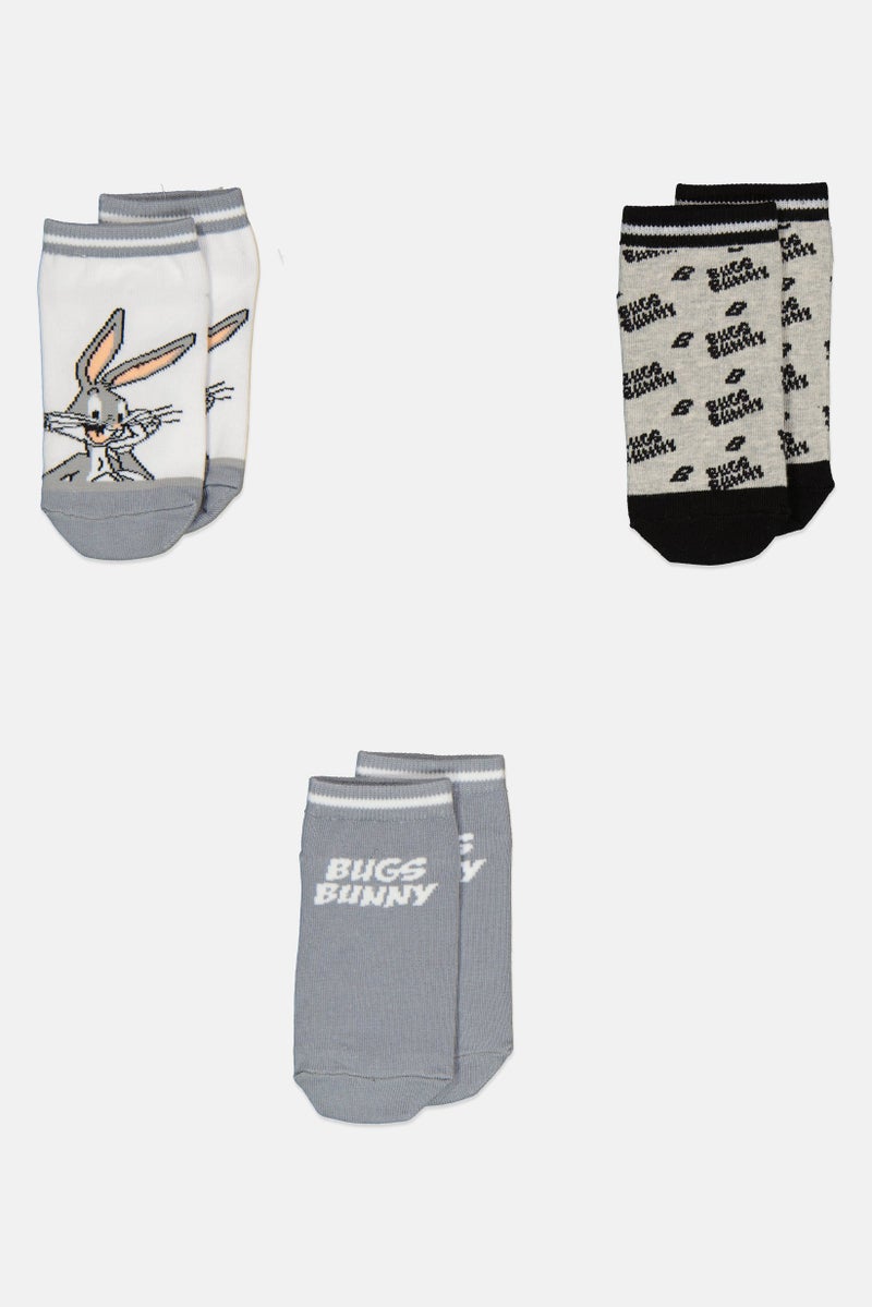 Looney Tunes Kids Boy 3 Pairs Graphic Socks, Multicolor  - Image 4