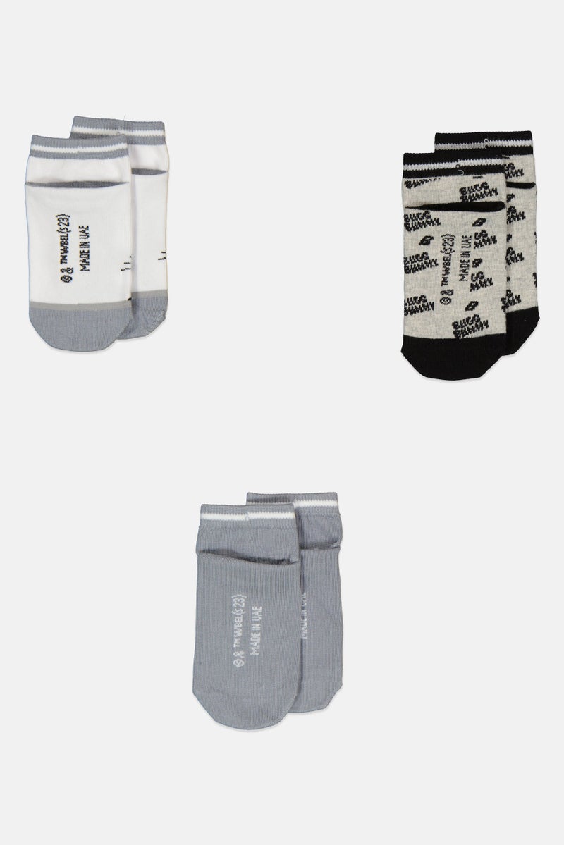 Looney Tunes Kids Boy 3 Pairs Graphic Socks, Multicolor  - Image 2