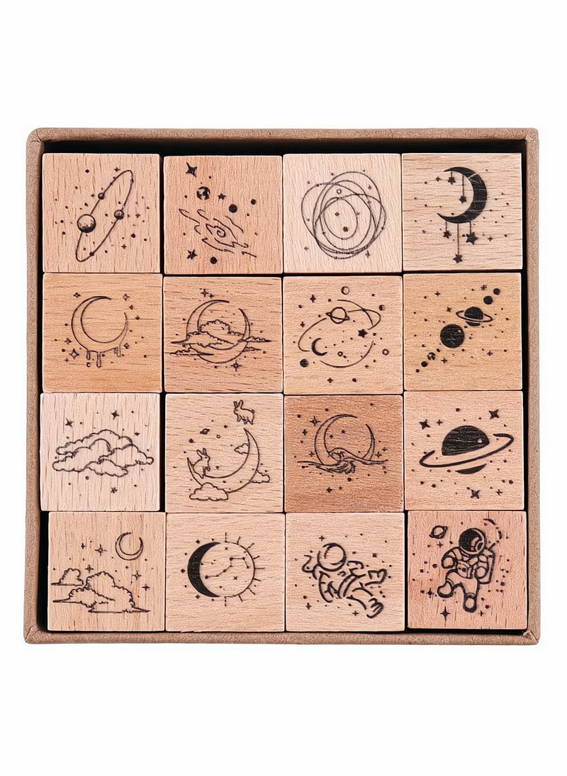 Wooden Rubber Stamps for Arts Crafts Bullet Journals Card Making Scrapbooking Diary Letter - Image 1