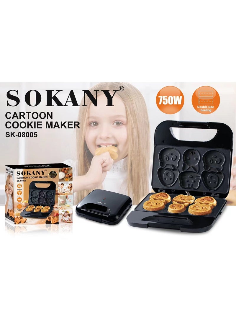 sokany Cartoon Cake Maker Machine for Kids, Electric Baking Dessert Maker with Waffle and Sandwich Plates, Fun Shaped Non-Stick Pancake and Bread Maker, Perfect for Family Kitchen, Black - Image 5
