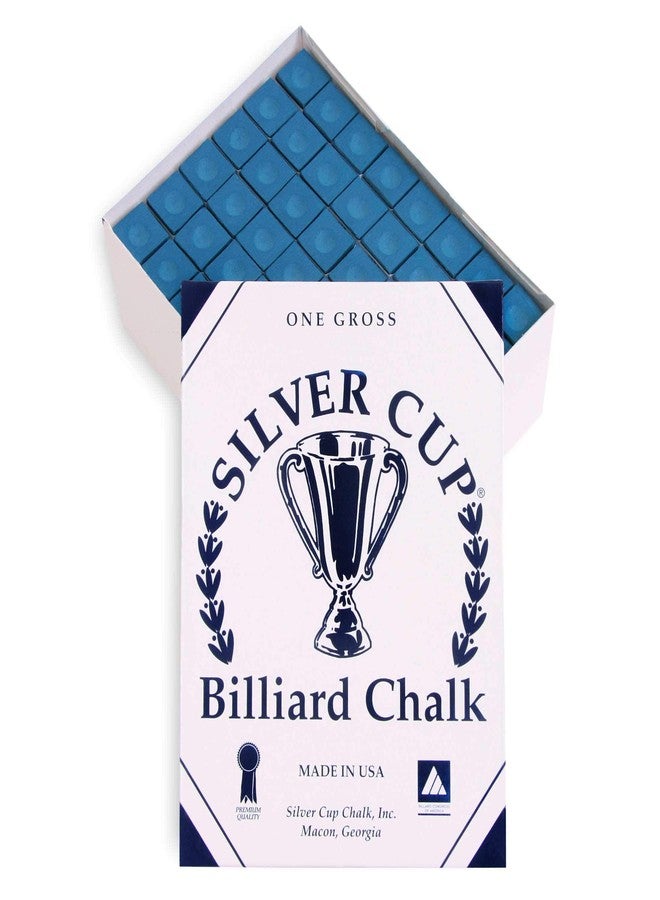 Silver Cup Pool cue Billiard Premium Chalk - ONE Gross - 144 PCS - Blue - Image 1