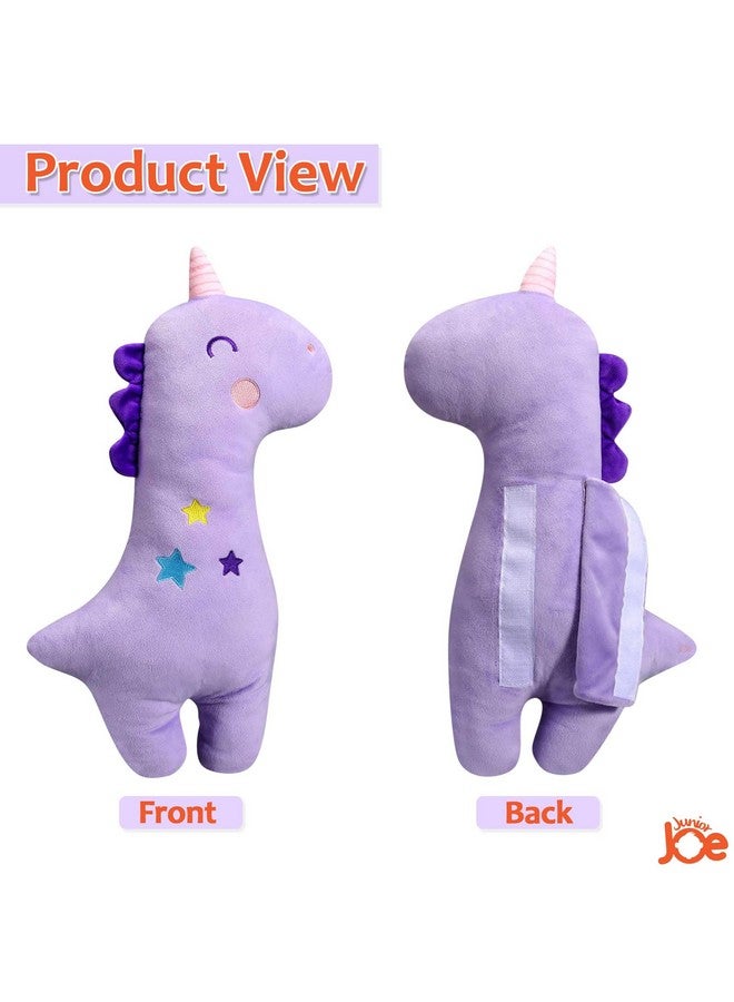 JUNIOR JOE JUNIOR JOE Soft Velvet Car Seat Belt Pillow For Kids|Travel Neck Pillow With Cushion|Cute Cartoon Vehicle Shoulder Pads For Children|(Style-1),1 Count,Purple  - Image 5