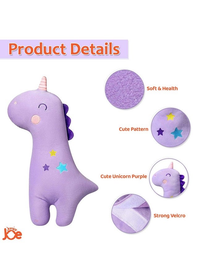 JUNIOR JOE JUNIOR JOE Soft Velvet Car Seat Belt Pillow For Kids|Travel Neck Pillow With Cushion|Cute Cartoon Vehicle Shoulder Pads For Children|(Style-1),1 Count,Purple  - Image 3