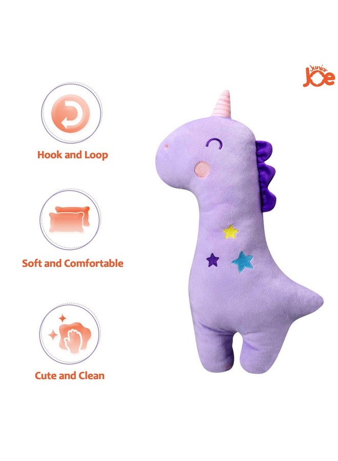 JUNIOR JOE JUNIOR JOE Soft Velvet Car Seat Belt Pillow For Kids|Travel Neck Pillow With Cushion|Cute Cartoon Vehicle Shoulder Pads For Children|(Style-1),1 Count,Purple  - Image 4