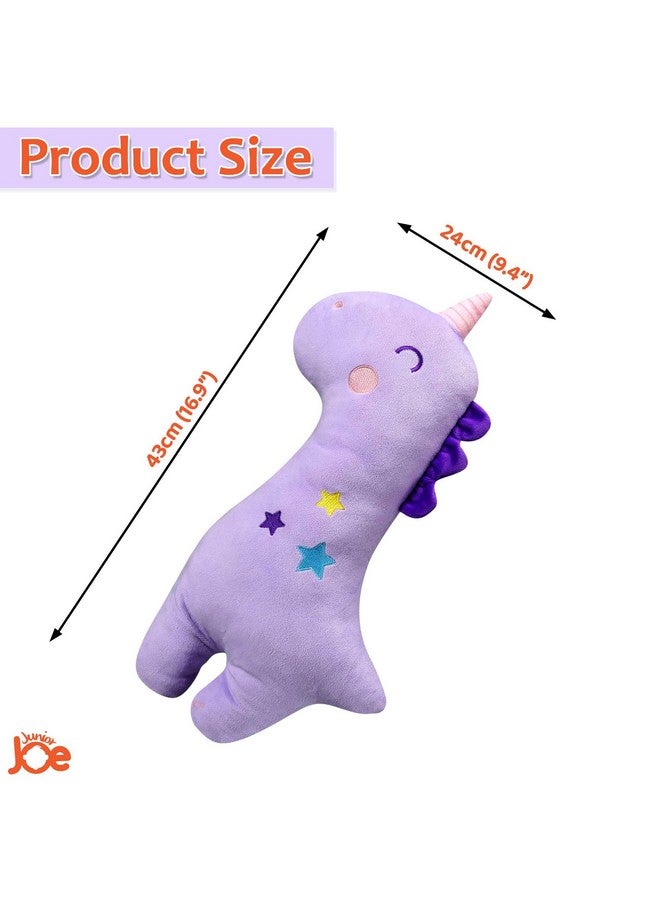 JUNIOR JOE JUNIOR JOE Soft Velvet Car Seat Belt Pillow For Kids|Travel Neck Pillow With Cushion|Cute Cartoon Vehicle Shoulder Pads For Children|(Style-1),1 Count,Purple  - Image 2