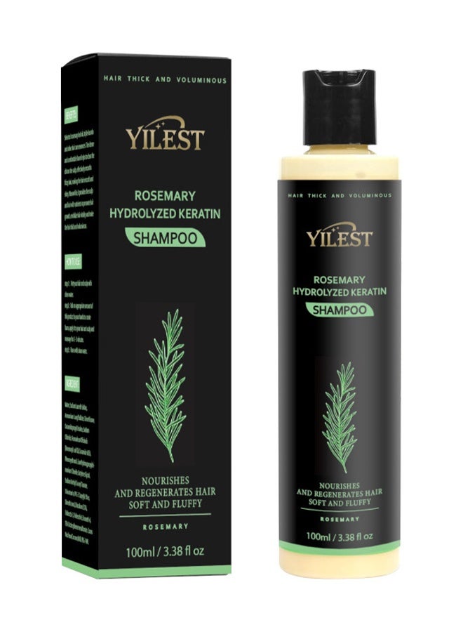 YILEST Rosemary Hydrolyzed Keratin Shampoo, Organic Rosemary Hair Growth Shampoo, Natural Thickening & Strengthening Shampoo with Hydrolyzed Keratin for Thinning Hair & Hair Loss, Unisex 100ml - Image 1