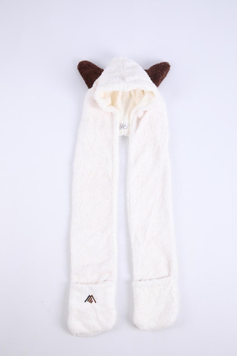 Baby Hola Babyhola Girl Boy Babyhola Girl Boy Child Eared Plush Beanie with Pocket Gloves Winter 1300  - Image 4