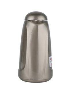 Valk Valk-3 Vacuum Thermose With Push Cover Double Wall Glass With Push Cover 1.0 Liter  Wide Mouth With Anti-Leakage Cap Double Walled  Light Metallic Brown Color  - Image 4