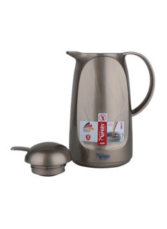 Valk Valk-3 Vacuum Thermose With Push Cover Double Wall Glass With Push Cover 1.0 Liter  Wide Mouth With Anti-Leakage Cap Double Walled  Light Metallic Brown Color  - Image 3