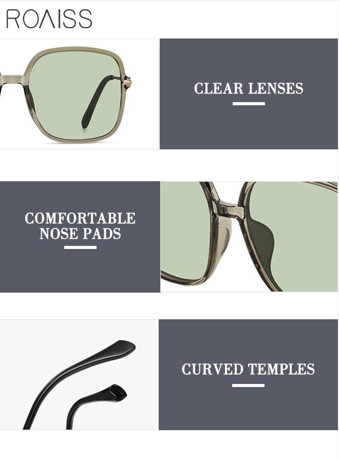roaiss Women's Square Sunglasses, UV400 Protection Sun Glasses with Gold Metal Temples, Oversize Fashion Anti-glare Sun Shades for Ladies Outdoors Vacation Party Evening Decoration Eyeglasses - Image 4