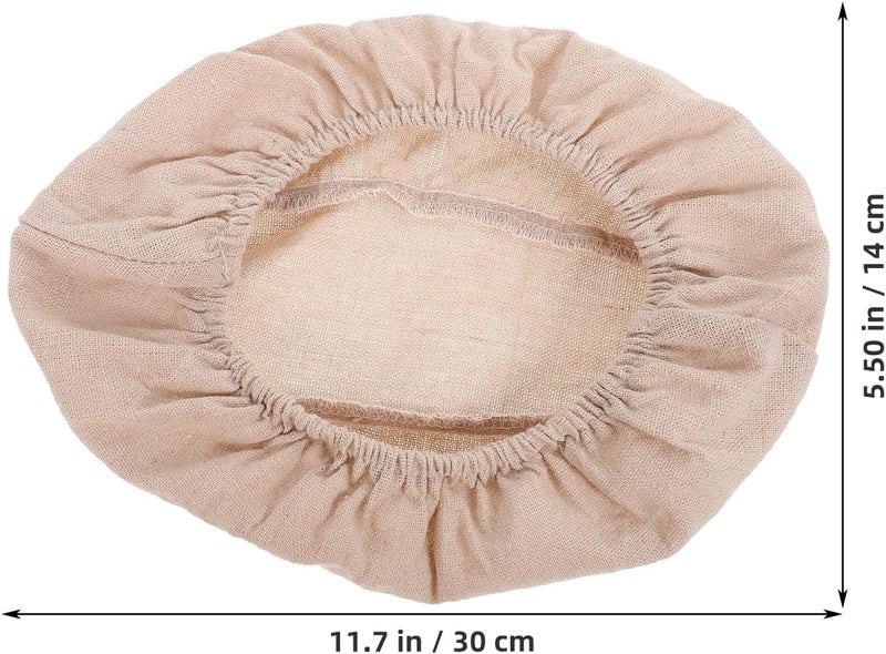 Sourdough Bread Proofing Basket Cloth Liner Oval 24x18x8cm Baking Dough Basket Cover Beige Cotton for Home Baking and Pastry Making - Image 2