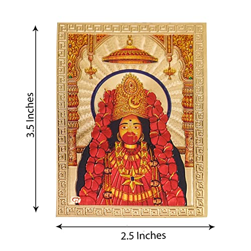 Hawai Gold Plated Acrylic Sheet Printed Maa Tara Sticker, Size 3.5 x 2.5 Inch | Self Adhesive Waterproof Tara Mata Religious Sticker for Car Dashboard, Mobile, Wallet, Temple & Pooja Room - Image 2