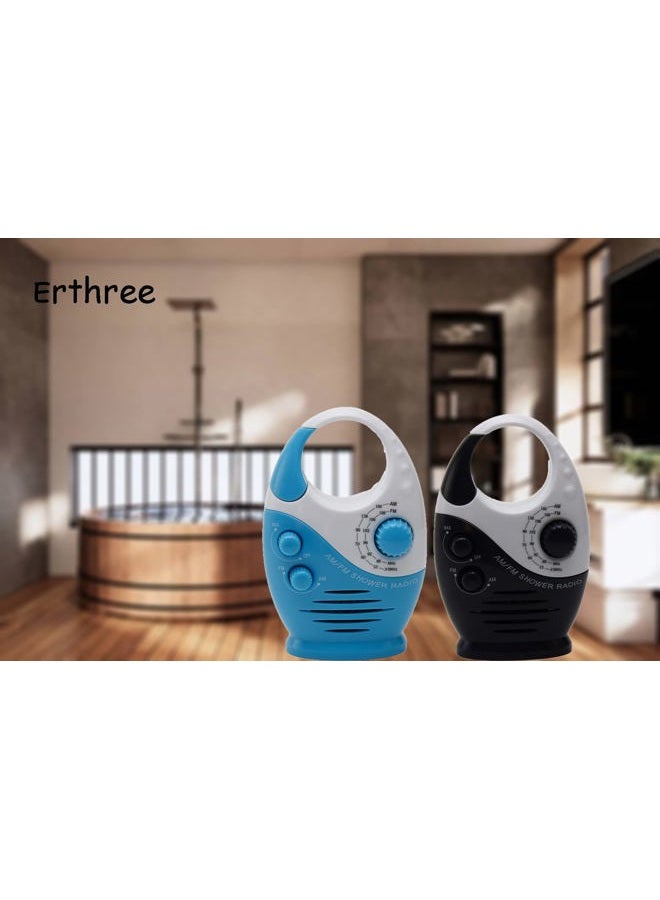 Erthree Shower Radio, Bathroom Radio AM FM, Waterproof Hanging Shower Radio Adjustable Volume - Image 2
