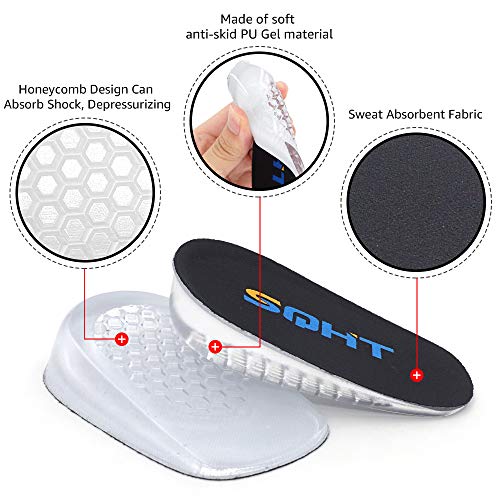 SQHT's Height Increase Insoles, Shoes Lifts, Heel Lift Inserts for Leg Length Discrepancies (Small - 1" Height) - Image 2