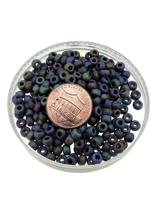 Miyuki Round Seed Beads Size 6/0 20G Matte Black Ab - Image 4